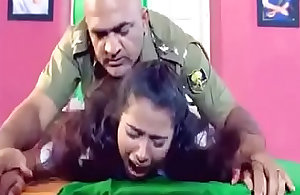 Army officer is forcing a lass to hard sex in his