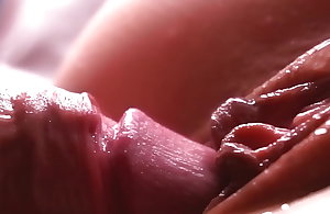 Bust MOTION. Extremely close-up. Sperm wimp down slay