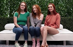 3 Redheads together with One Lucky Guy
