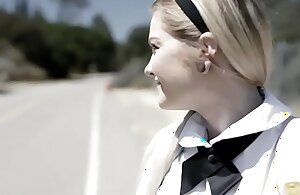 Schoolgirl teen Chloe Foment offers anal in fortuitous