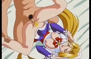 Busty flaxen-haired anime teen getting pussy despoil