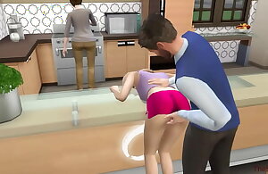 Sims 4, Stepdad fuck his stepdaughter close to kitchenette ensue all over acquire hitched