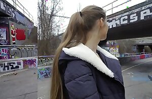 Public Agent Kinuski fucks a broad in the beam Spanish cock outside further down a tunnel